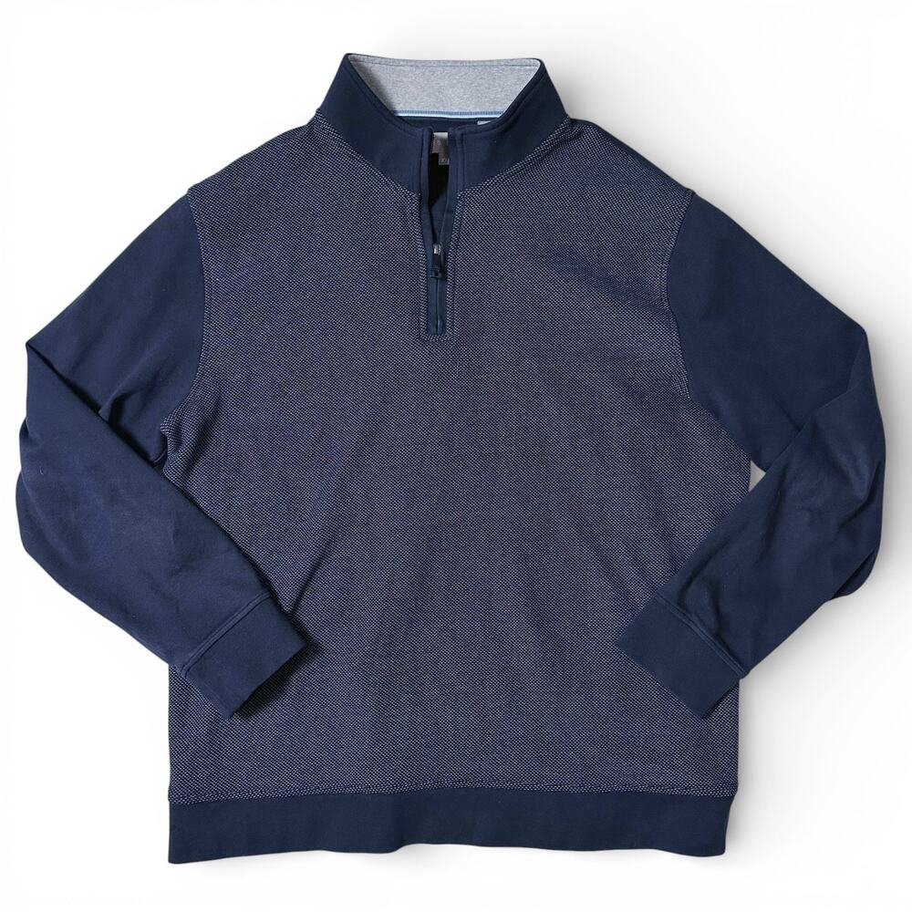 Ted Baker Quarter 1/4 Zip Pullover Mens Size XXL Blue Textured